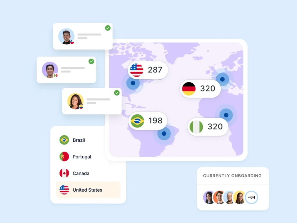 Deel onboarding and contract management interface for global hiring