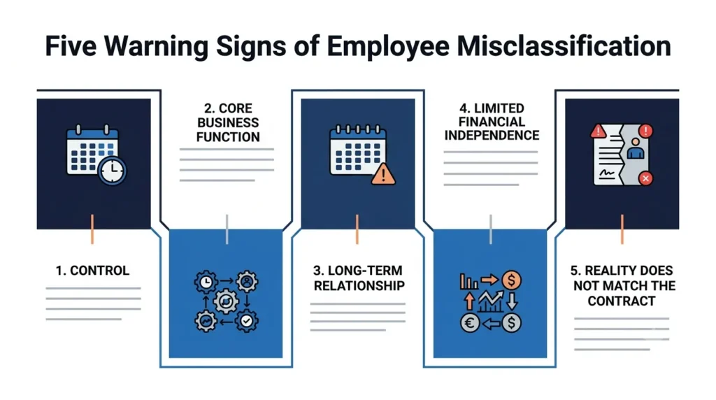 Five warning signs of employee misclassification